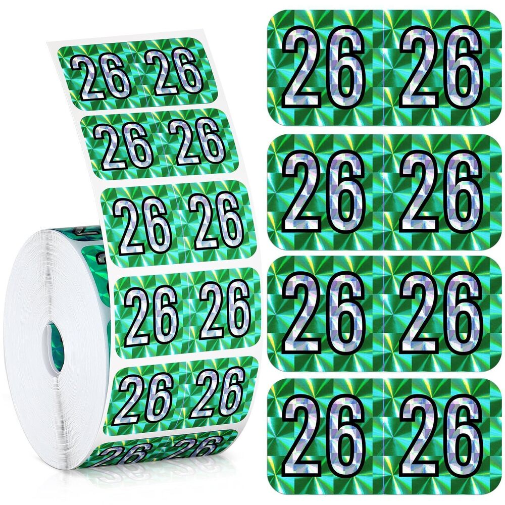 2640 500 Pcs 2026 Year Stickers File Folder Labels Rectangle Coded Colored